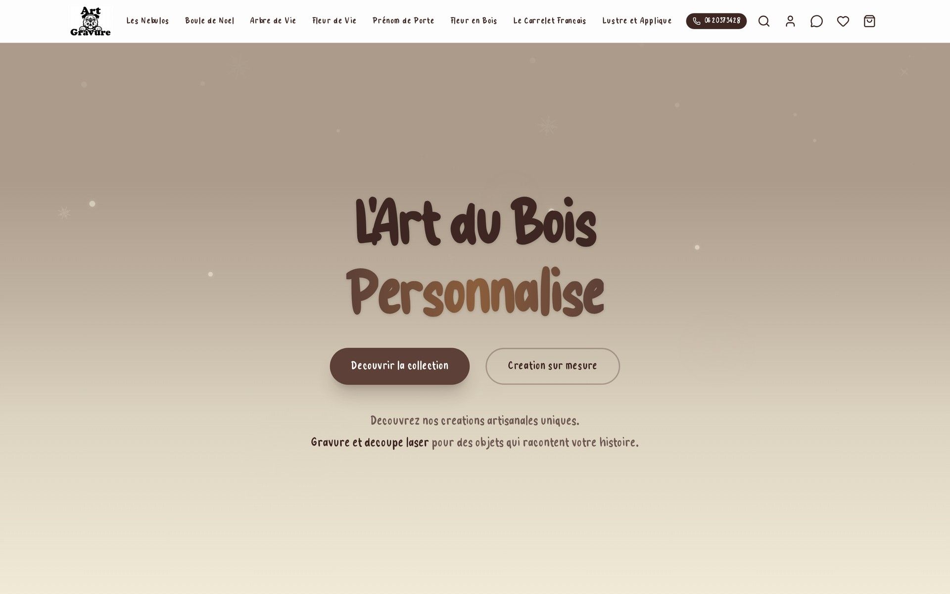 Page d’accueil du site Art & Gravure