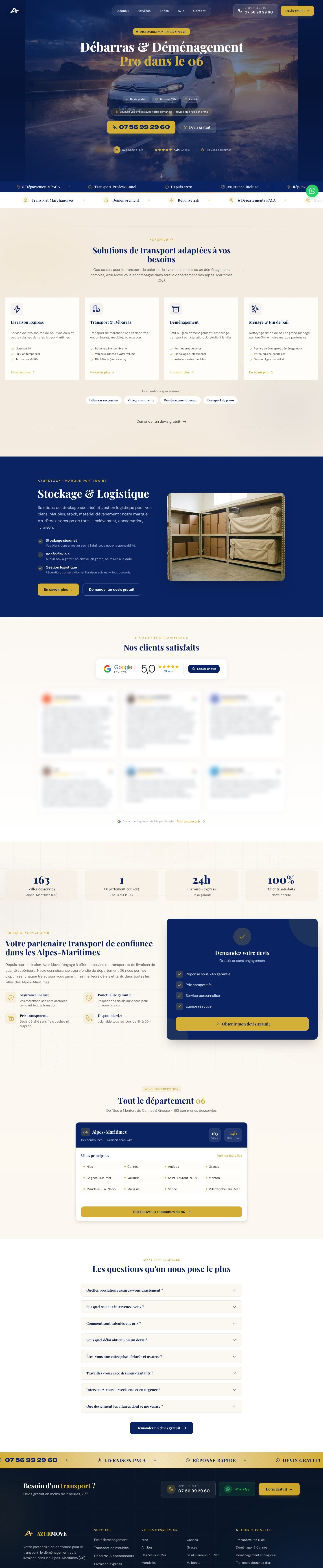 Capture pleine page du site AzurMove