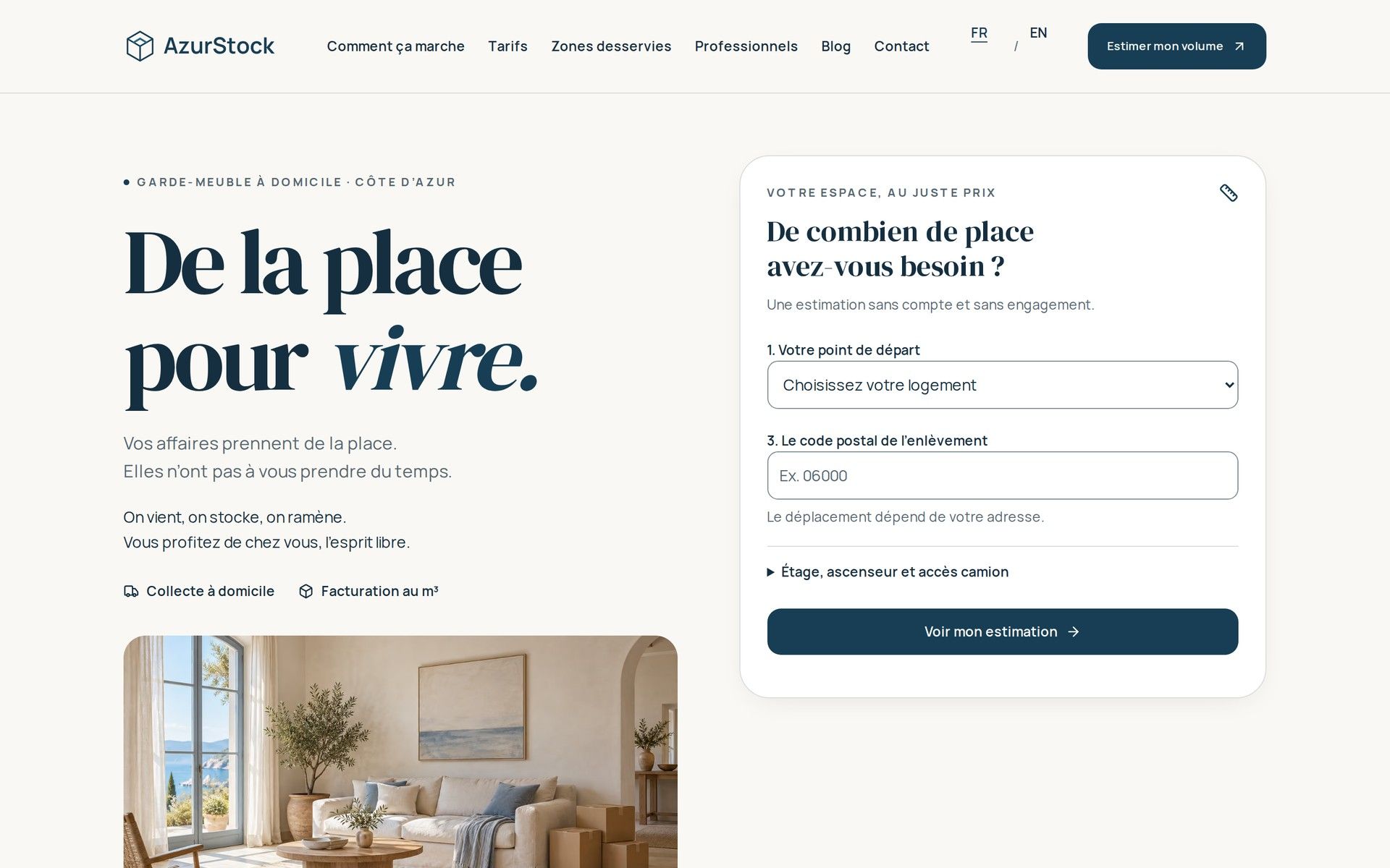 Page d’accueil du site AzurStock