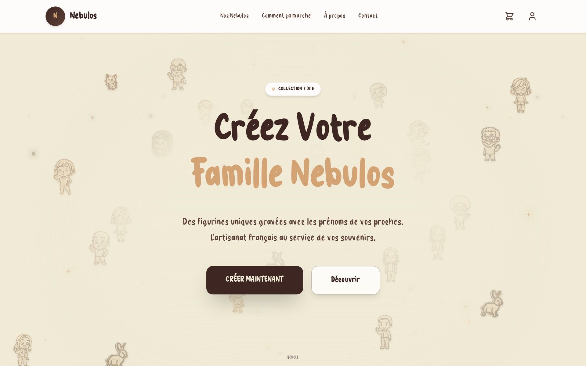 Page d’accueil du site Les Nebulos