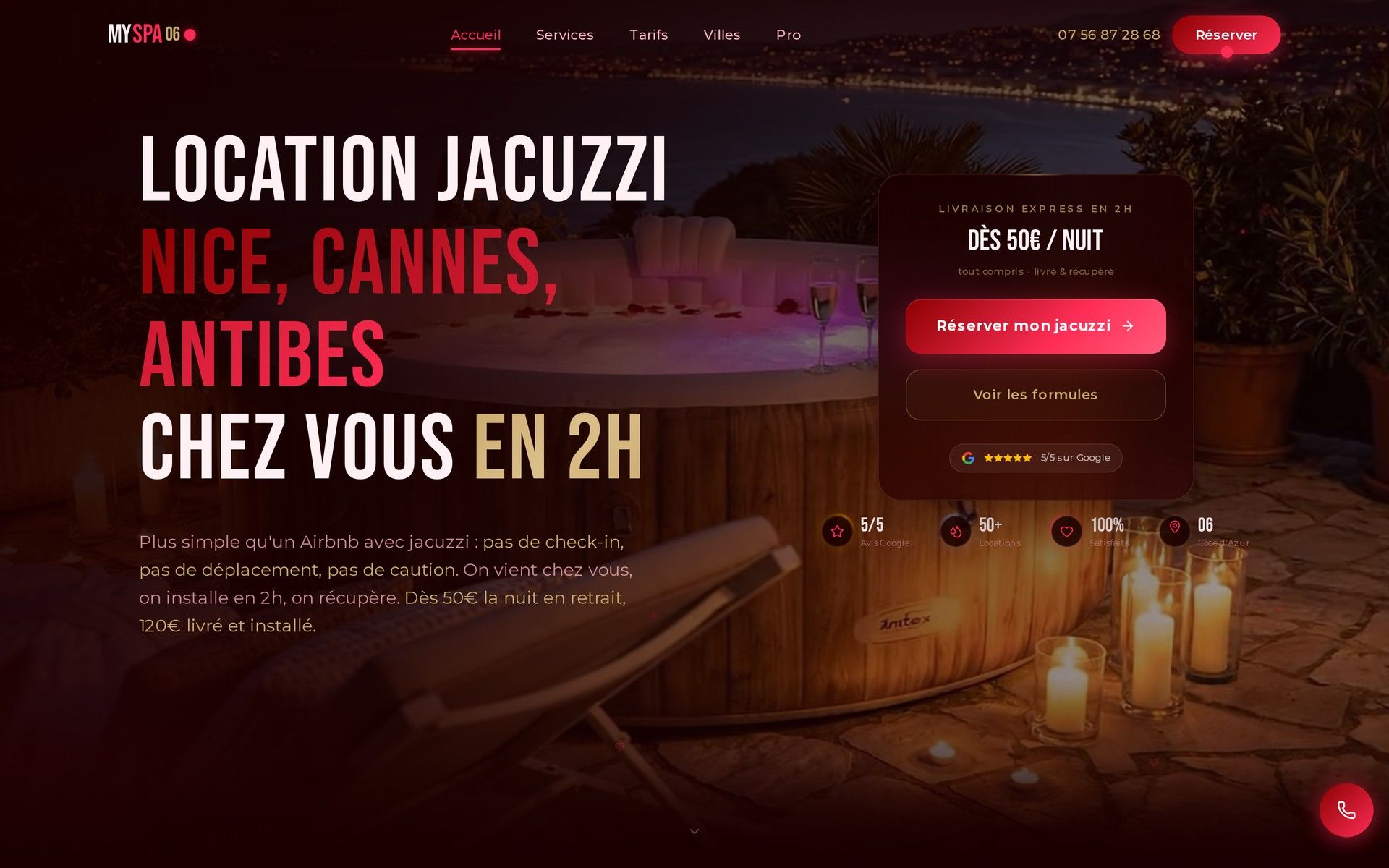 Page d’accueil du site MySpa06